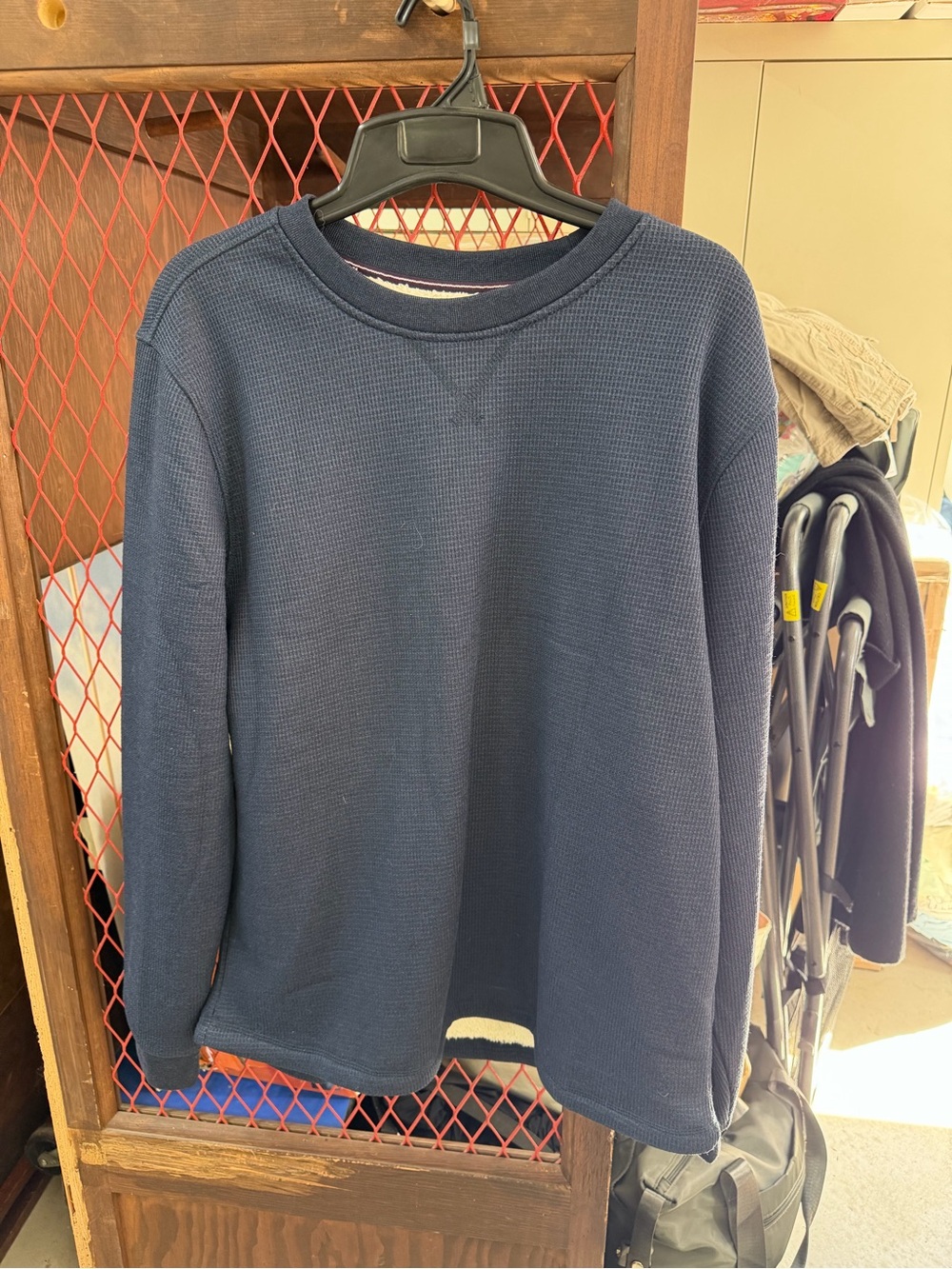 Men's Navy Crewneck Thermal Sweater